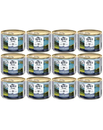 ZIWIPEAK Cat Mackerel 12 x 185 g hrana cu macrou pentru pisica