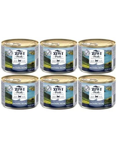 ZIWIPEAK Cat Mackerel set conserve pisica 6x185 g cu macrou