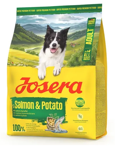 JOSERA Salmon and Potato Adult 900g hrana fara cereale pentru Caini cu stomac sensibil