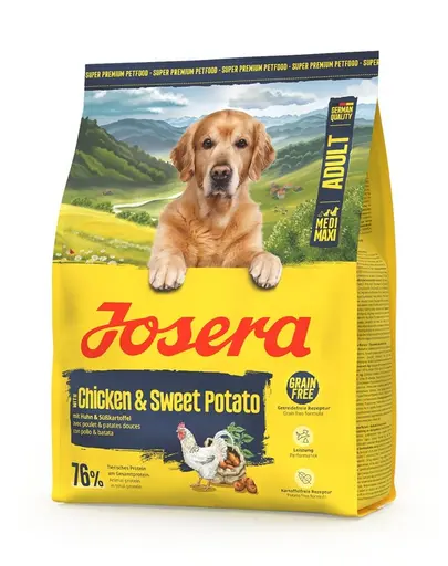 JOSERA Adult Chicken & Sweet Potato 900 g hrana Caini activi, fara cereale