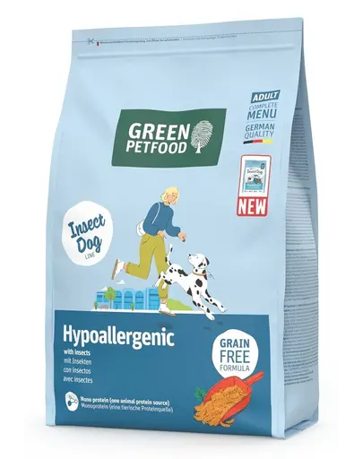 GREEN PETFOOD InsectDog Hypoallergenic 3kg hrana hipoalergenica Caini, cu insecte