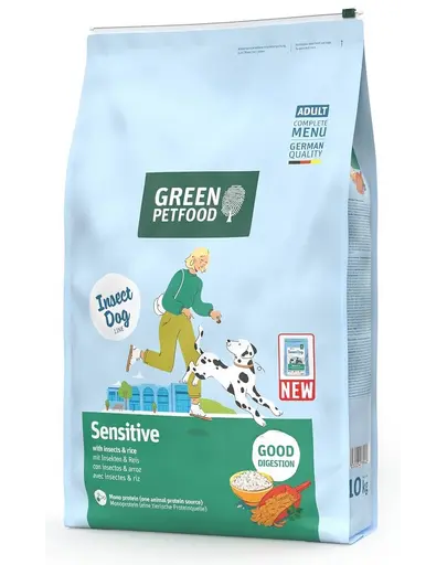 GREEN PETFOOD InsectDog Sensitive 10 kg hrana hipoalergenica cu insecte si orez pentru Caini sensibili