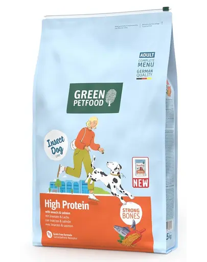 GREEN PETFOOD InsectDog with Salmon High Protein 7,5kg insecte si somon pentru Caini activi