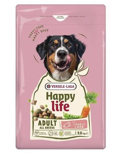 VERSELE-LAGA Happy Life Adult 2,5 kg hrana Caini, cu miel