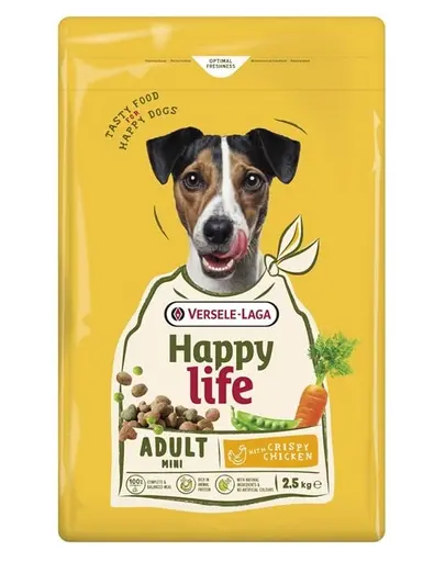 VERSELE-LAGA Happy Life Adult Mini 2,5 kg hrana Caini talie mica cu pui
