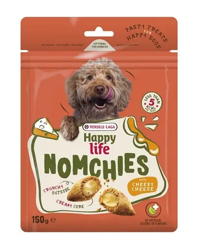 Versele-Laga Happy Life Snack Nomchies Cheese 150 g recompensa Caini, cu branza, pentru sustinerea sanatatii articulatiilor