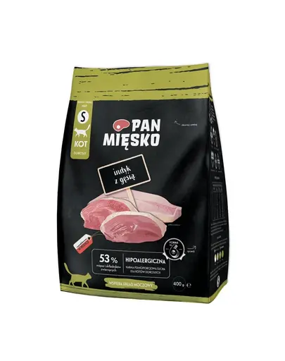 PAN MIESKO Hrana uscata pentru pisici, cu curcan si gasca S 400 g