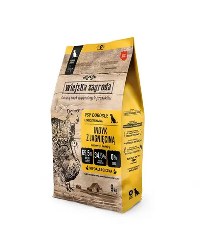 WIEJSKA ZAGRODA Hrana uscata curcan cu miel pentru caini, crochete M 2x9 kg