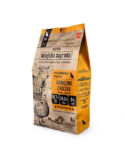 WIEJSKA ZAGRODA Hrana uscata miel cu rata pentru Caini, crochete S 9 kg