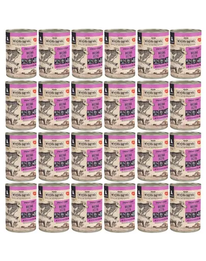 WIEJSKA ZAGRODA Conserva hrana pentru catei festin de carne 24x400 g