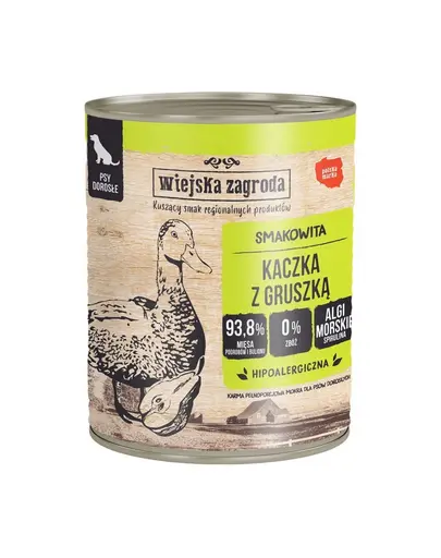 WIEJSKA ZAGRODA Rata cu para, hrana umeda pentru caini 12x800 g