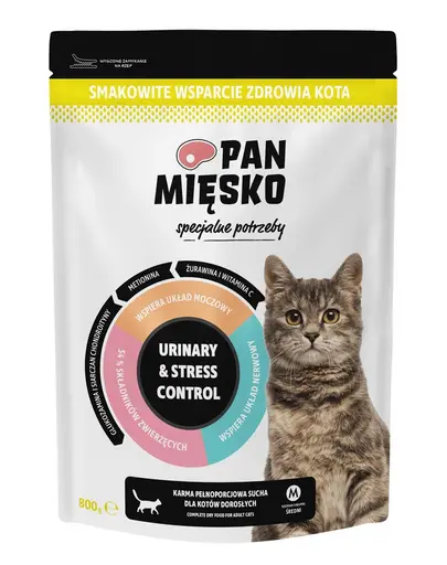 PAN MIESKO Hrana uscata pentru pisici cu nevoi speciale Urinary & Stress Control 800 g