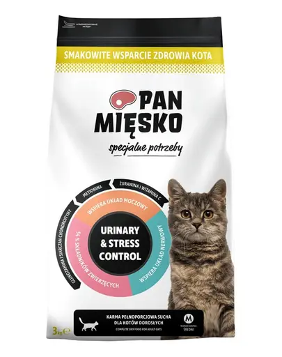 PAN MIESKO Hrana uscata pentru pisici cu nevoi speciale Urinary & Stress Control 3 kg