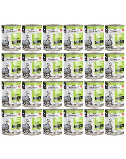 WIEJSKA ZAGRODA Hrana umeda monoproteica cu rata pentru caini 24x800 g