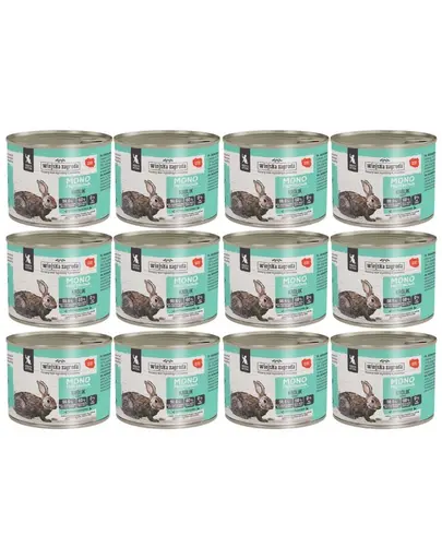 WIEJSKA ZAGRODA Monoproteic iepure hrana umeda pentru pisoi 12x200 g