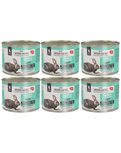 WIEJSKA ZAGRODA Monoproteic iepure hrana umeda pentru pisoi 6x200 g