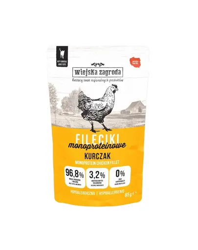 WIEJSKA ZAGRODA Hrana umeda pentru pisici, file de pui 12x85 g