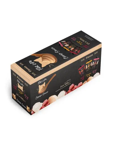 FITMIN For Life Cat Cream Sauce Multipack hrana umeda pentru pisici, sos cremos 24 × 100 g cu vita, pui si rata