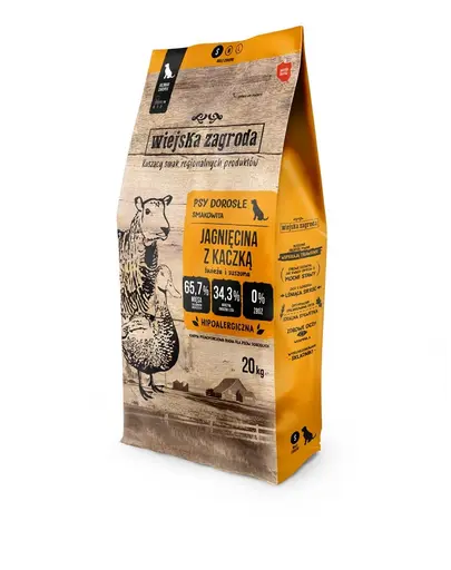 WIEJSKA ZAGRODA hrana cu miel pentru Caini S 2x20 kg