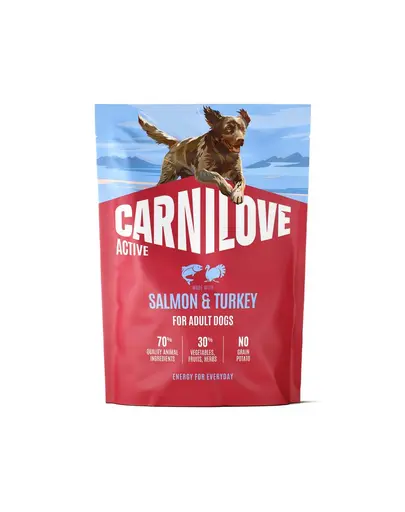 Hrana caini activi CARNILOVE Active Dog Salmon and Turkey Adult 1,5 kg somon si curcan