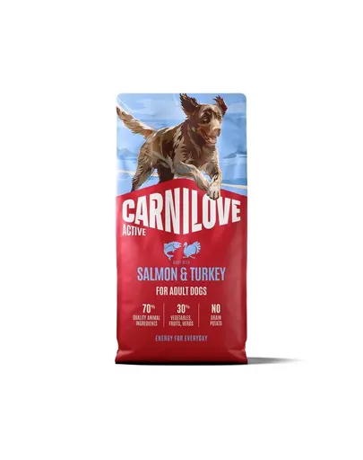 CARNILOVE Active Dog Salmon & Turkey Adult 2x12 kg hrana uscata pentru caini adulti, cu somon si curcan