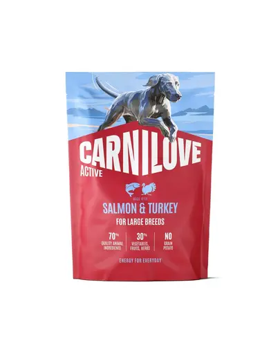 Hrana caini talie mare CARNILOVE Active Dog Salmon & Turkey Adult Large Breeds 1,5 kg somon si curcan
