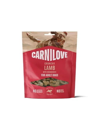 Snack crocant caini adulti CARNILOVE Crunchy Snack Lamb 200 g cu miel si merisoare
