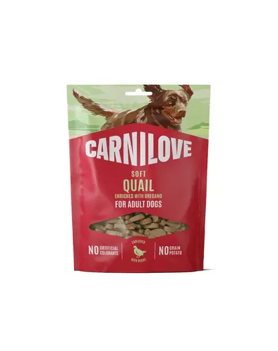 CARNILOVE Dog Soft Snack Quail 200g recompense moi caini adulti cu prepelita si oregano