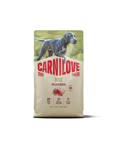 Hrana caini talie mare CARNILOVE True Fresh Dog Duck Adult Large Breeds 4 kg cu rata