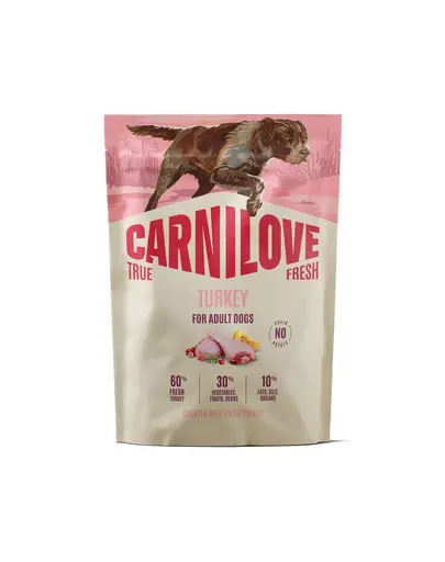 Hrana caini adulti CARNILOVE True Fresh Dog Turkey Adult 1,5 kg curcan