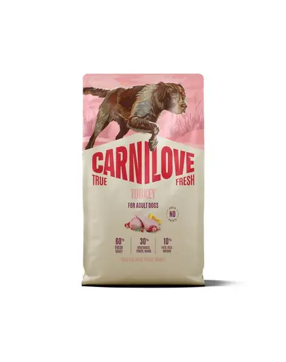Hrana caini CARNILOVE True Fresh Dog Turkey Adult 4 kg curcan