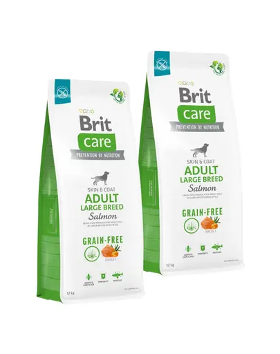 BRIT Care Grain-free Adult Large Breed Salmon 2 x 12 kg hrana fara cereale caini talie mare, cu somon
