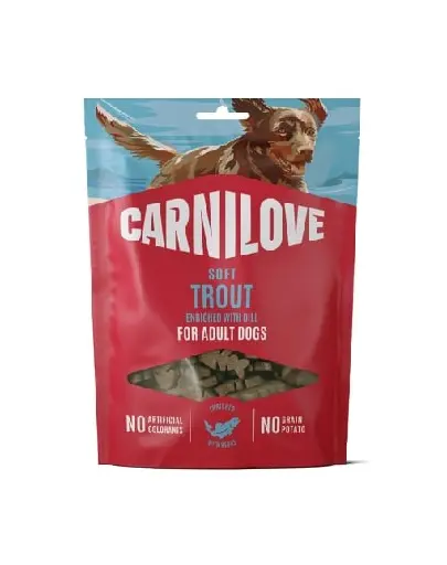 CARNILOVE Dog Soft Snack Trout 200g snack moale caini adulti cu pastrav si marar