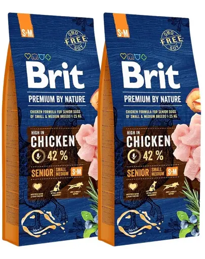 BRIT Premium By Nature Senior Small Medium S+M Hrana uscata pentru caini senior de talie mica sau medie 30 kg (2 x 15 kg)