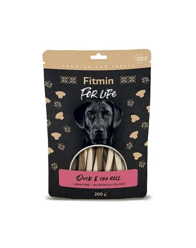 FITMIN For Life Duck & Cod Roll fasii cu rata si cod 200 g recompensa pentru caini