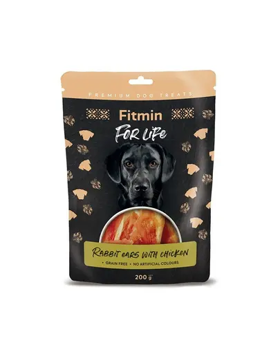 FITMIN For Life Rabbit Ears with Chicken 200 g gustare pentru caini, urechi de iepure cu pui