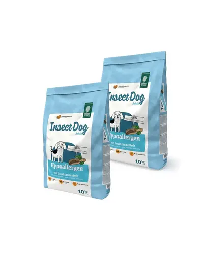 GREEN PETFOOD InsectDog Hypoallergen 2 x 10 kg hrana hipoalergenica caini, cu insecte, fara cereale