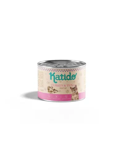 KATIDO Hrana umeda pentru pisici cu curcan si ton 200 g