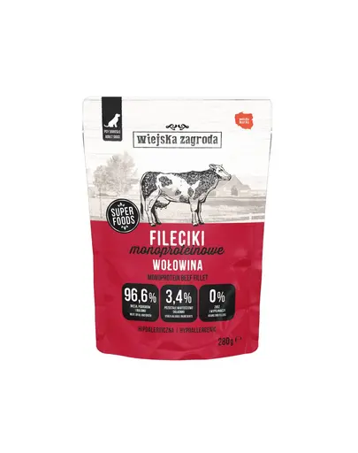 Wiejska Zagroda Hrana umeda monoproteica pentru caini, Filetele cu vita 280 g