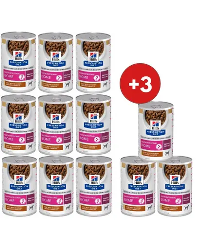 HILL'S Prescription Diet Canine Gastrointestinal Biome Digestive Care Stew 9+3 CADOU hrana caini, cu pui si morcov, pentru probleme digestive