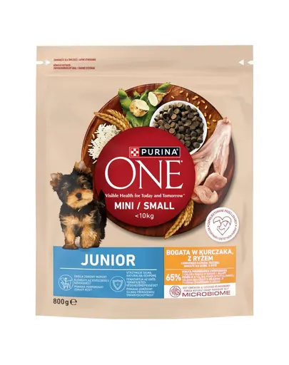 PURINA ONE Junior Mini/Small cu pui si orez 800 g hrana catei talie mica