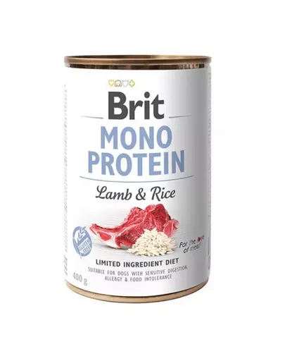 BRIT Mono Protein Lamb & Rice 12x400 g hrana umeda monoproteica pentru caini, cu miel si orez