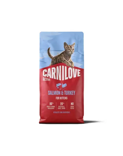 CARNILOVE Active Cat Salmon & Turkey for Kittens 2x6 kg hrana uscata pentru pisoi de toate rasele, cu somon si curcan