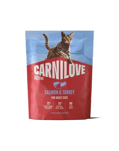 Hrana pisici adulte CARNILOVE Active Cat Salmon and Turkey Adult 400 g somon si curcan
