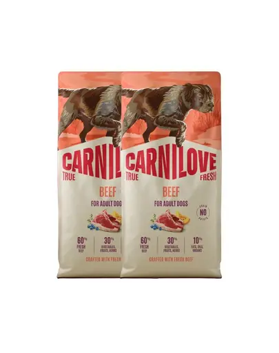 CARNILOVE True Fresh Dog Beef Adult 2x12 kg hrana uscata pentru caini adulti, cu vita proaspata