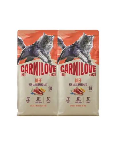CARNILOVE True Fresh Cat Beef Adult Large 2x6 kg hrana uscata pentru pisici adulte de talie mare, cu vita