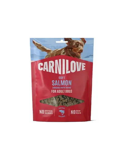 CARNILOVE Dog Soft Snack Salmon Small Bite 200g gustari moi pentru caini adulti, cu somon