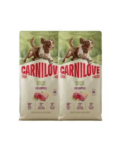 CARNILOVE True Fresh Dog Duck Puppies 2x12 kg hrana uscata pentru catei, cu rata proaspata