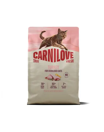 CARNILOVE True Fresh Cat Turkey Sterilised 2 kg curcan, pentru pisici sterilizate