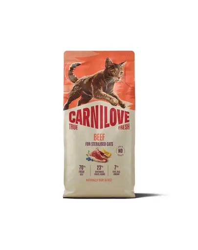 CARNILOVE True Fresh Cat Beef Sterilised 2x6 kg hrana uscata pentru pisici sterilizate, cu vita